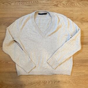 Jenni Kayne Cream V-Neck Sweater